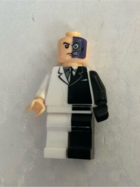 Custom Two-Face minifigure compatible with Lego